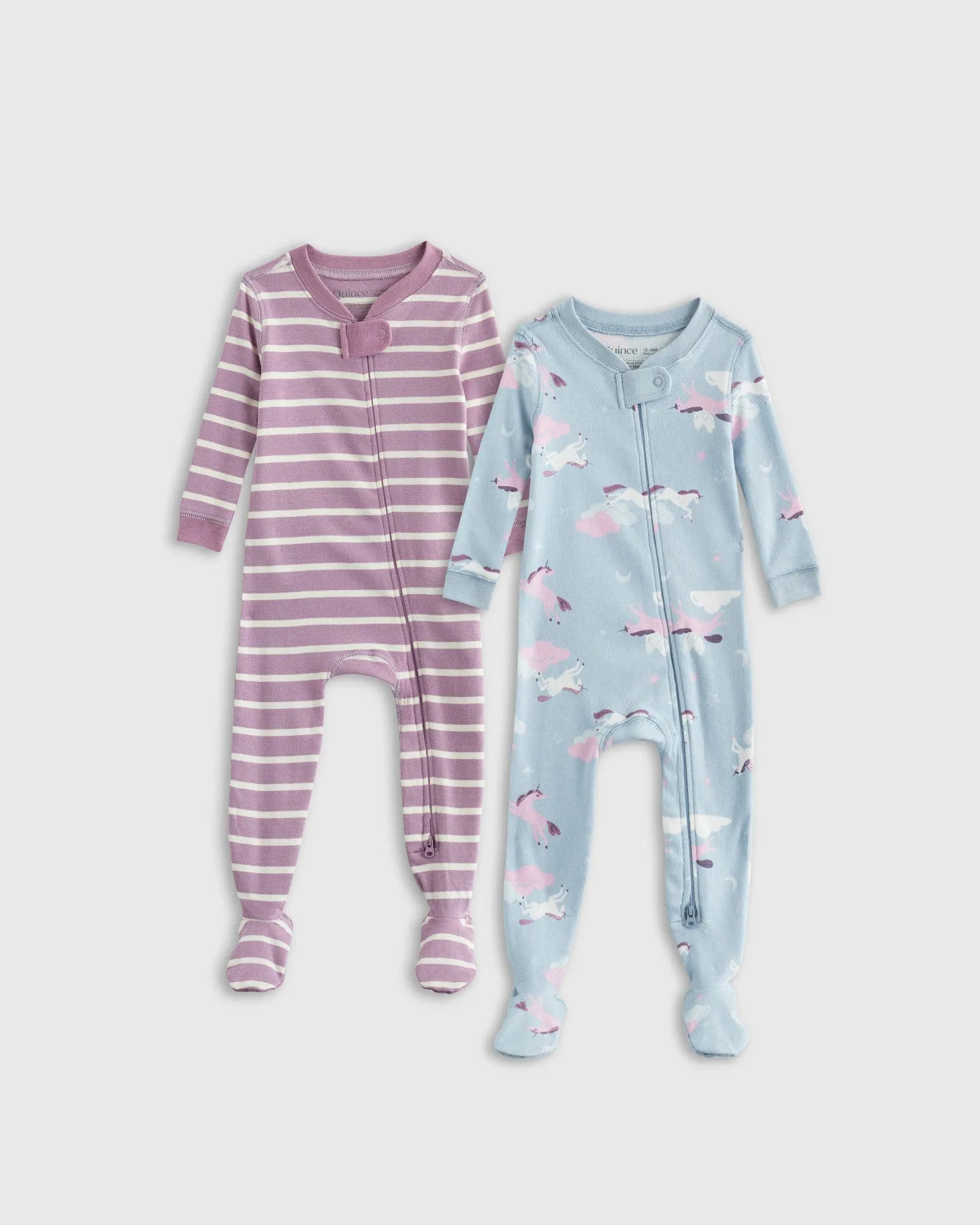 100% Organic Cotton Sleep & Play Footie Pajamas 2-Pack - Baby Girl