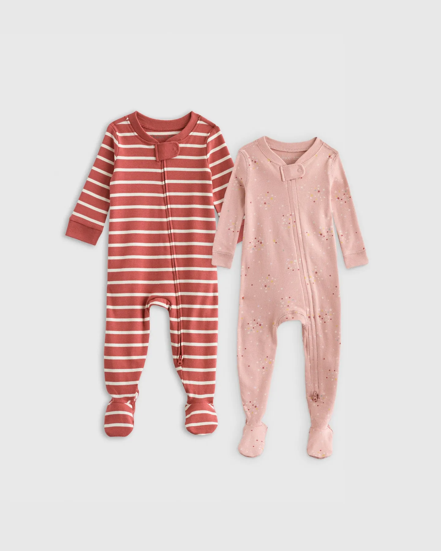 100% Organic Cotton Sleep & Play Footie Pajamas 2-Pack - Baby Girl