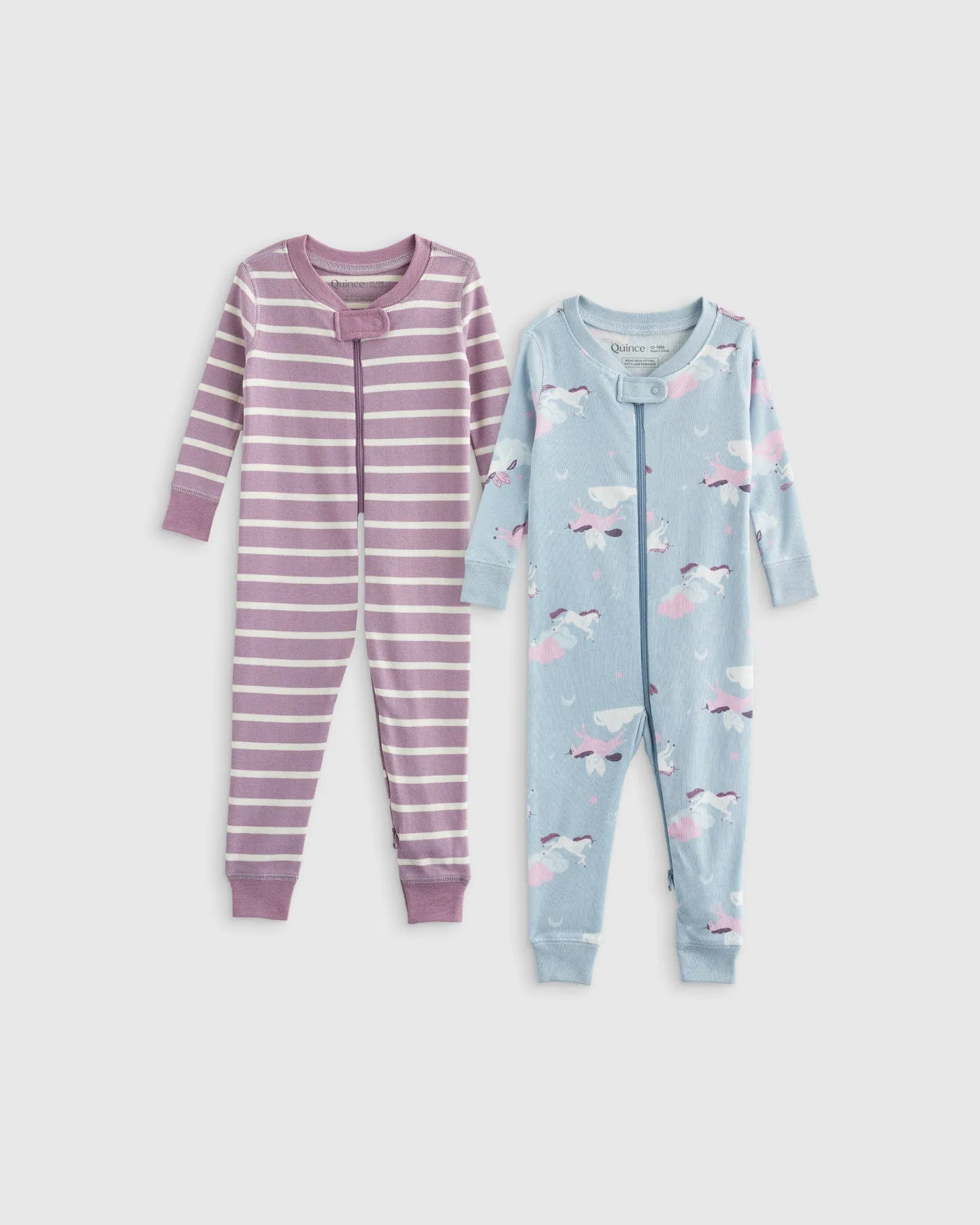 100% Organic Cotton Sleep & Play Footie Pajamas 2-Pack - Baby Girl