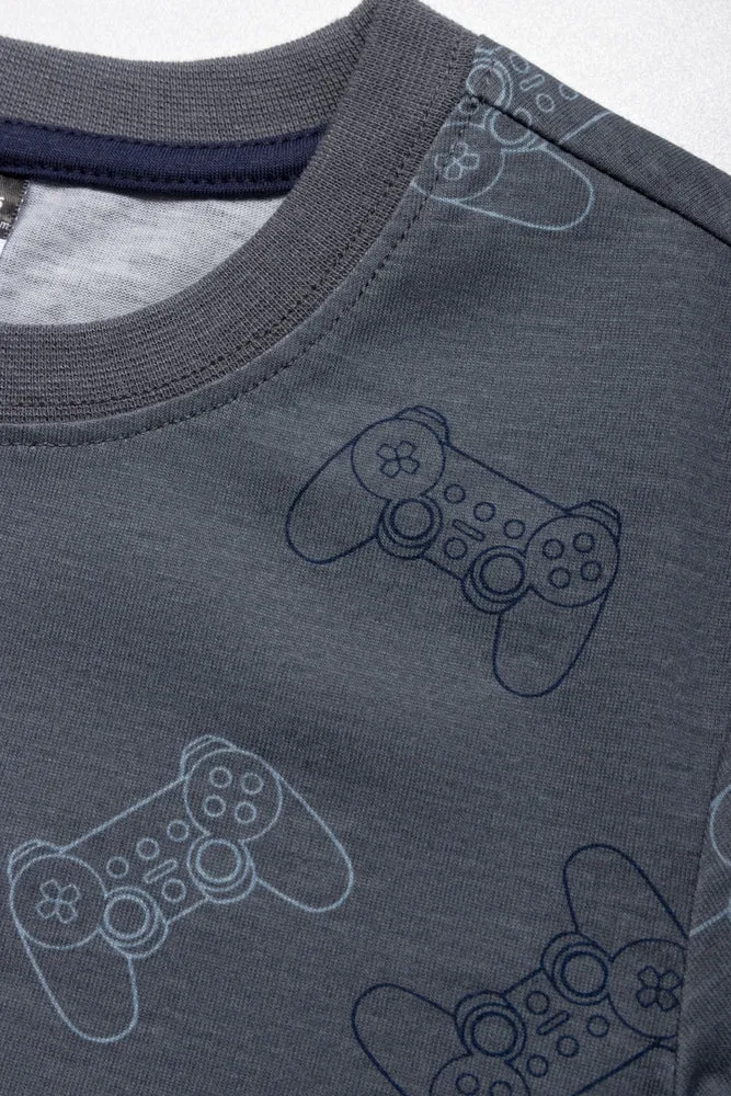 2 Pack Gamer T-Shirts Grey And Coral