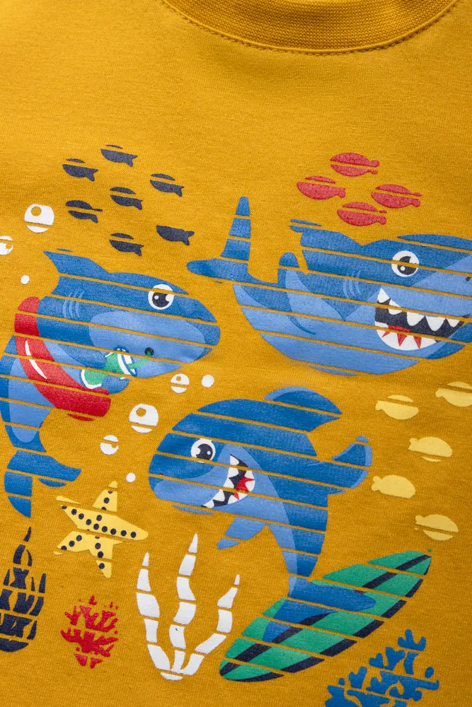 2 Pack T-Shirts Shark White And Golden Spice