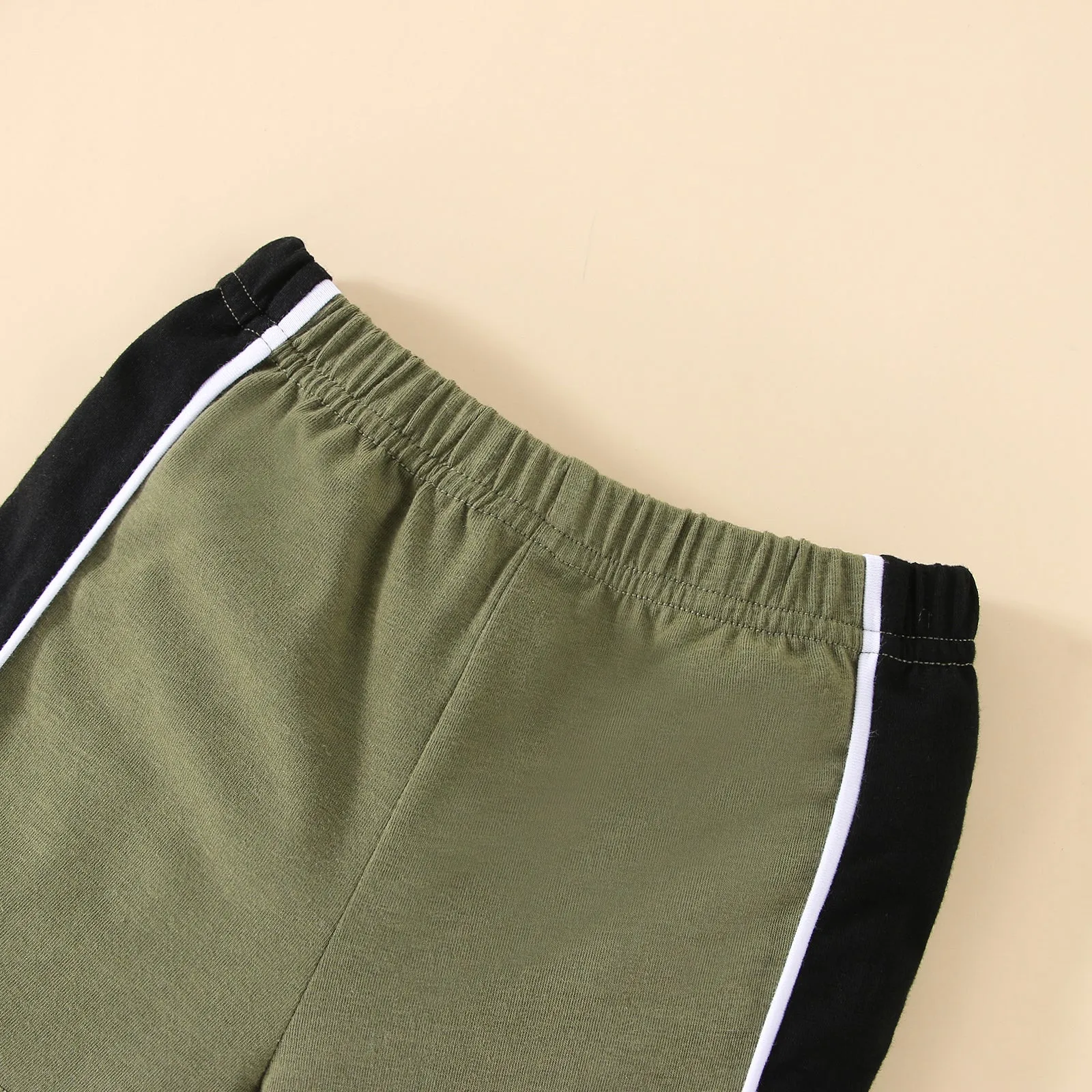 2pcs Baby Boy 95% Cotton Short-sleeve Colorblock T-shirt and Shorts Set