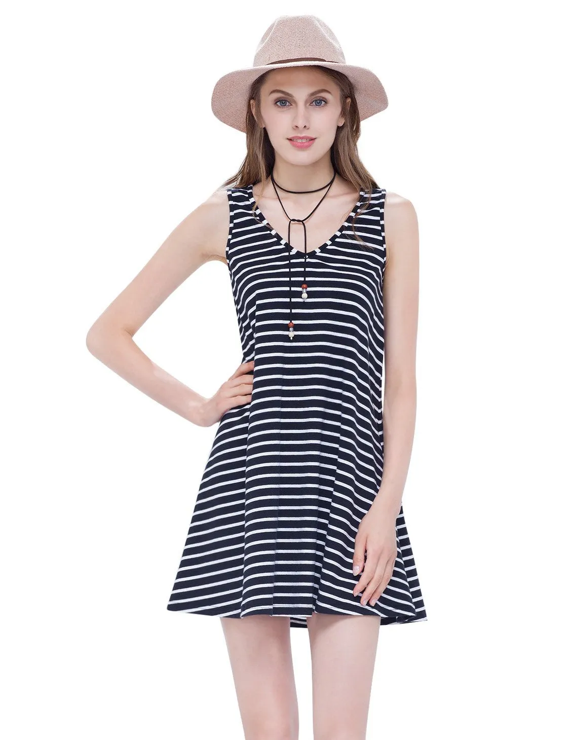 Alisapan Fashion Loose Comfy  V-neck Sleeveless T-shirt AS01018