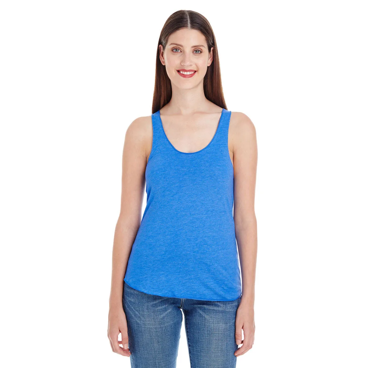 American Apparel Women's Heather Lake Blue Poly-Cotton Racerback Tank