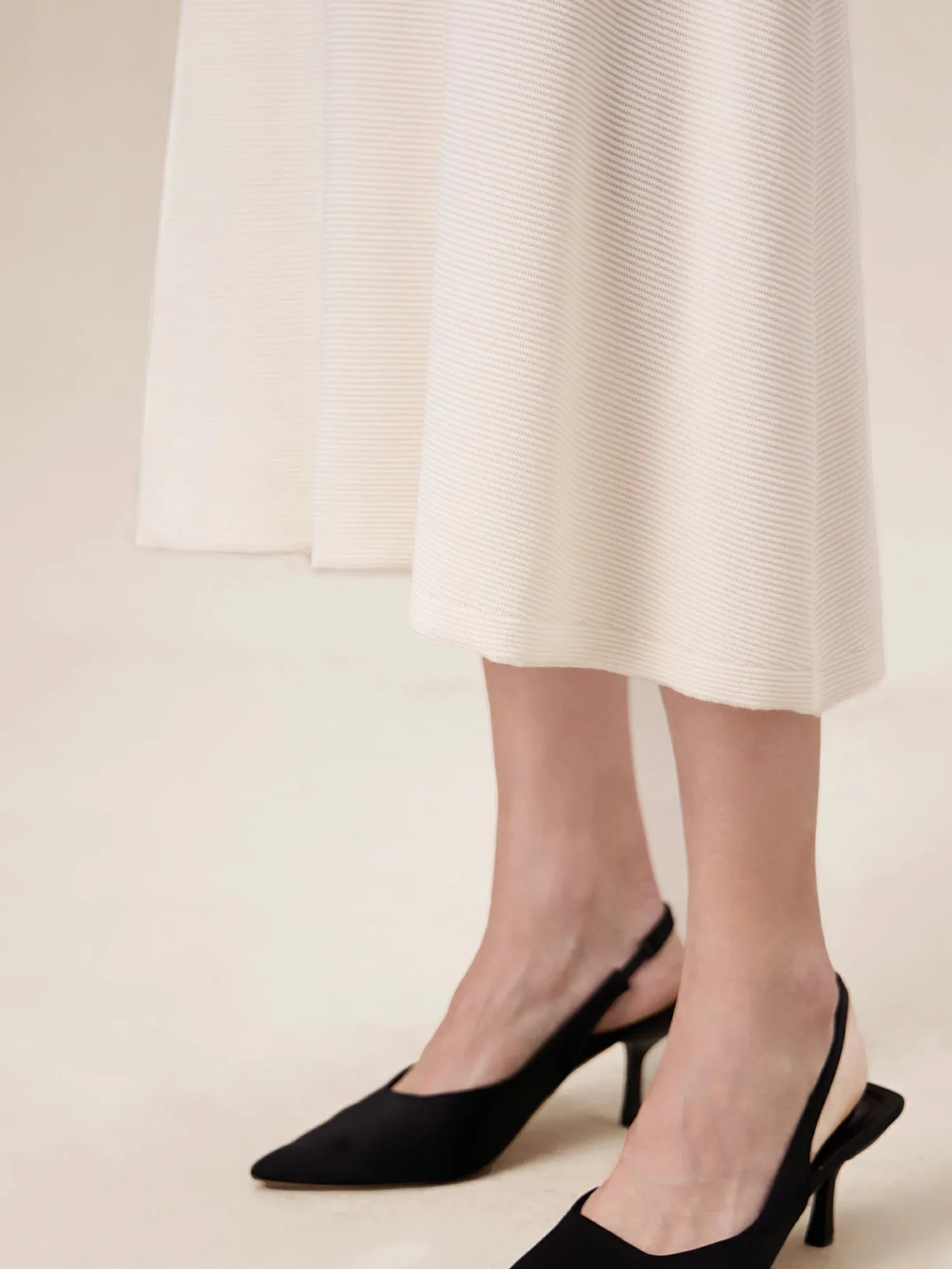 Amoretu 100% Lyocell Elastic Waist A-Line Knitted Skirt