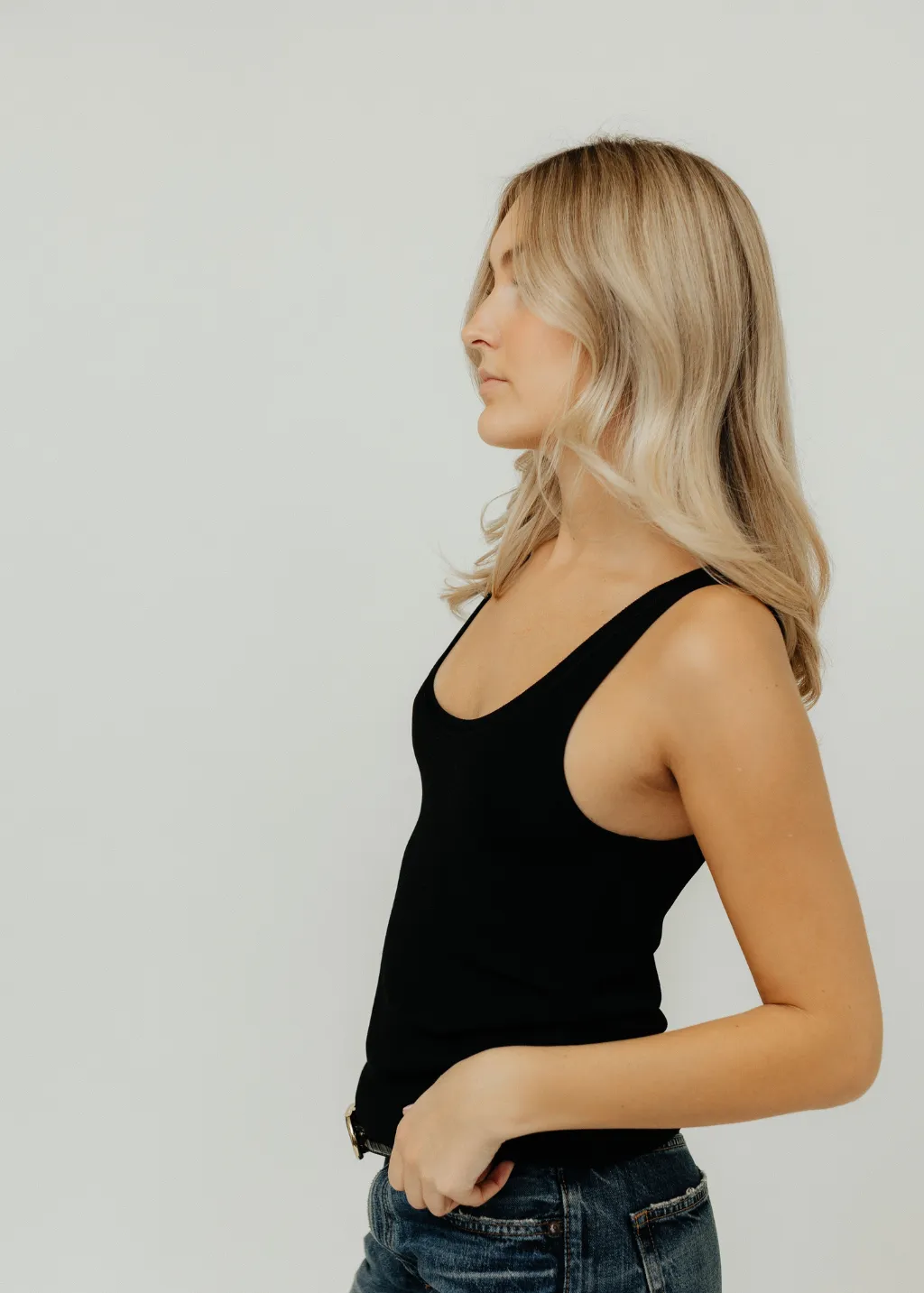Anine Bing Giorgio Sweater Tank in Black