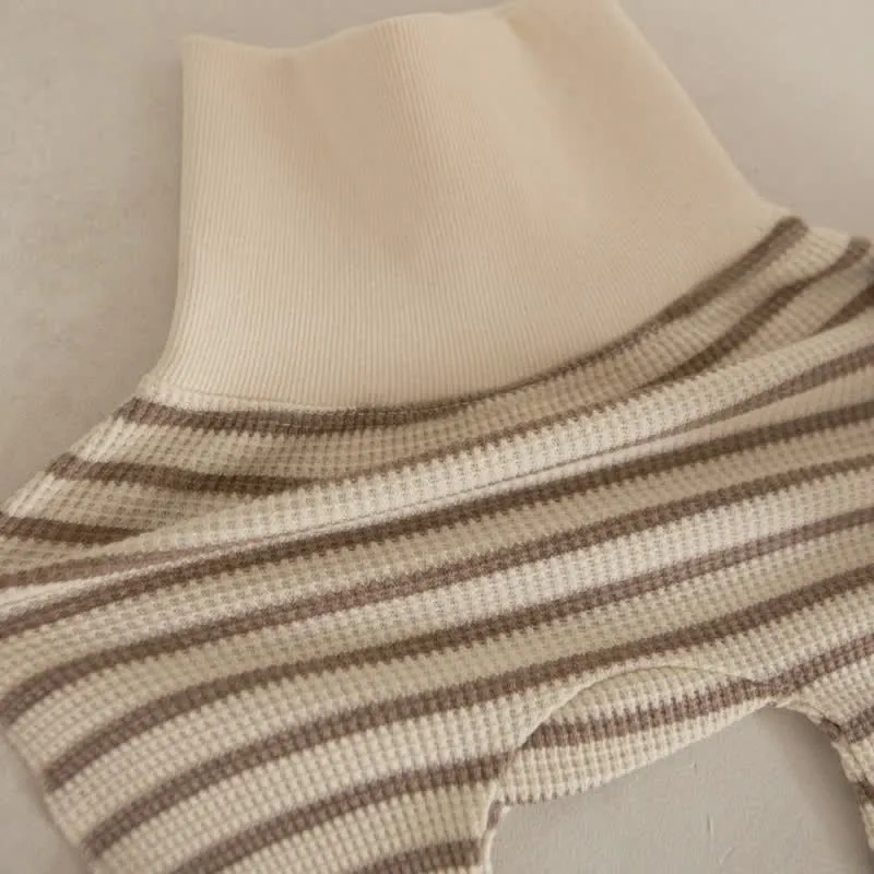 Baby 2-Piece Striped Waffle Pajamas Set