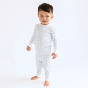 Baby Checks Long Pajamas - Blue