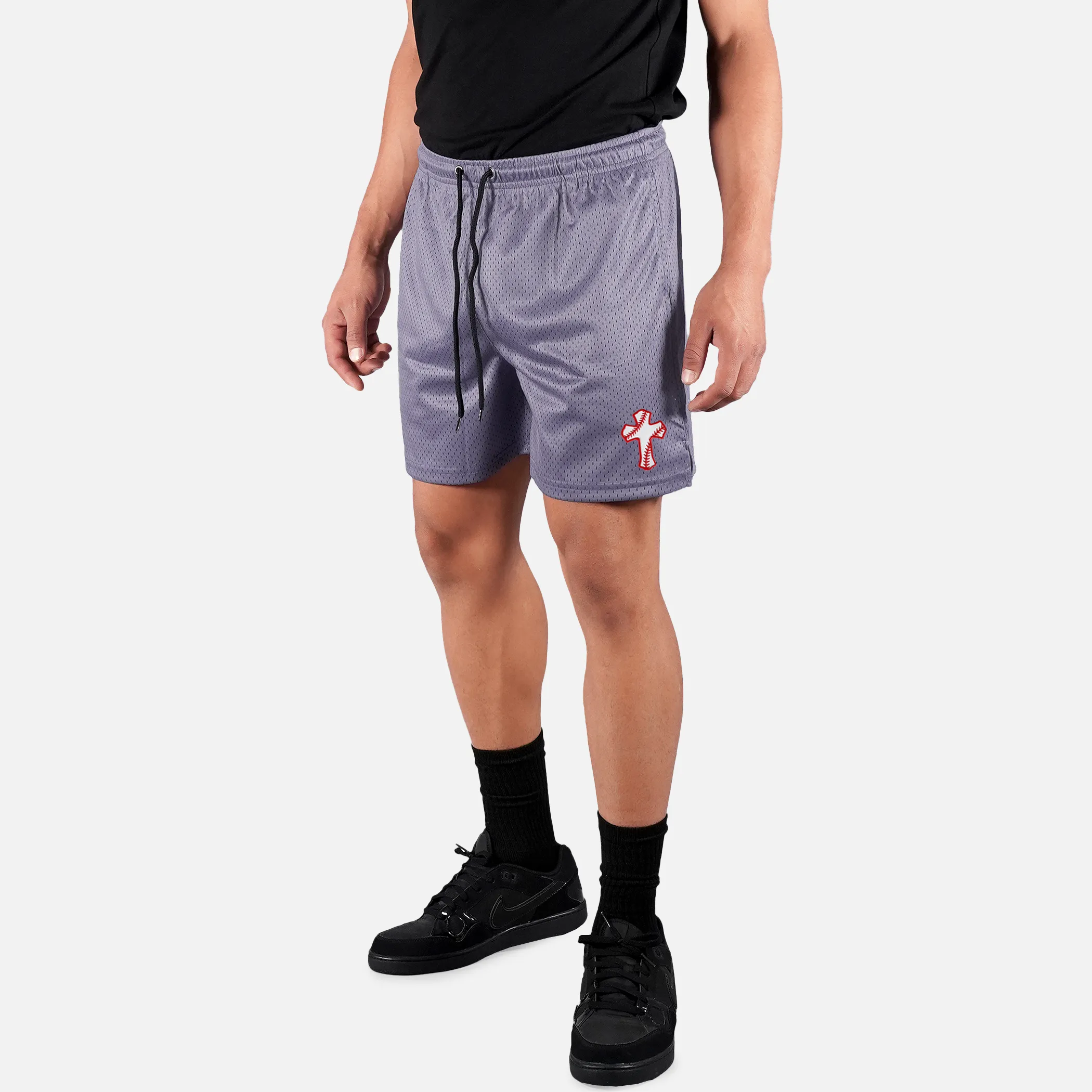 Baseball Cross Patch Shorts - 7"