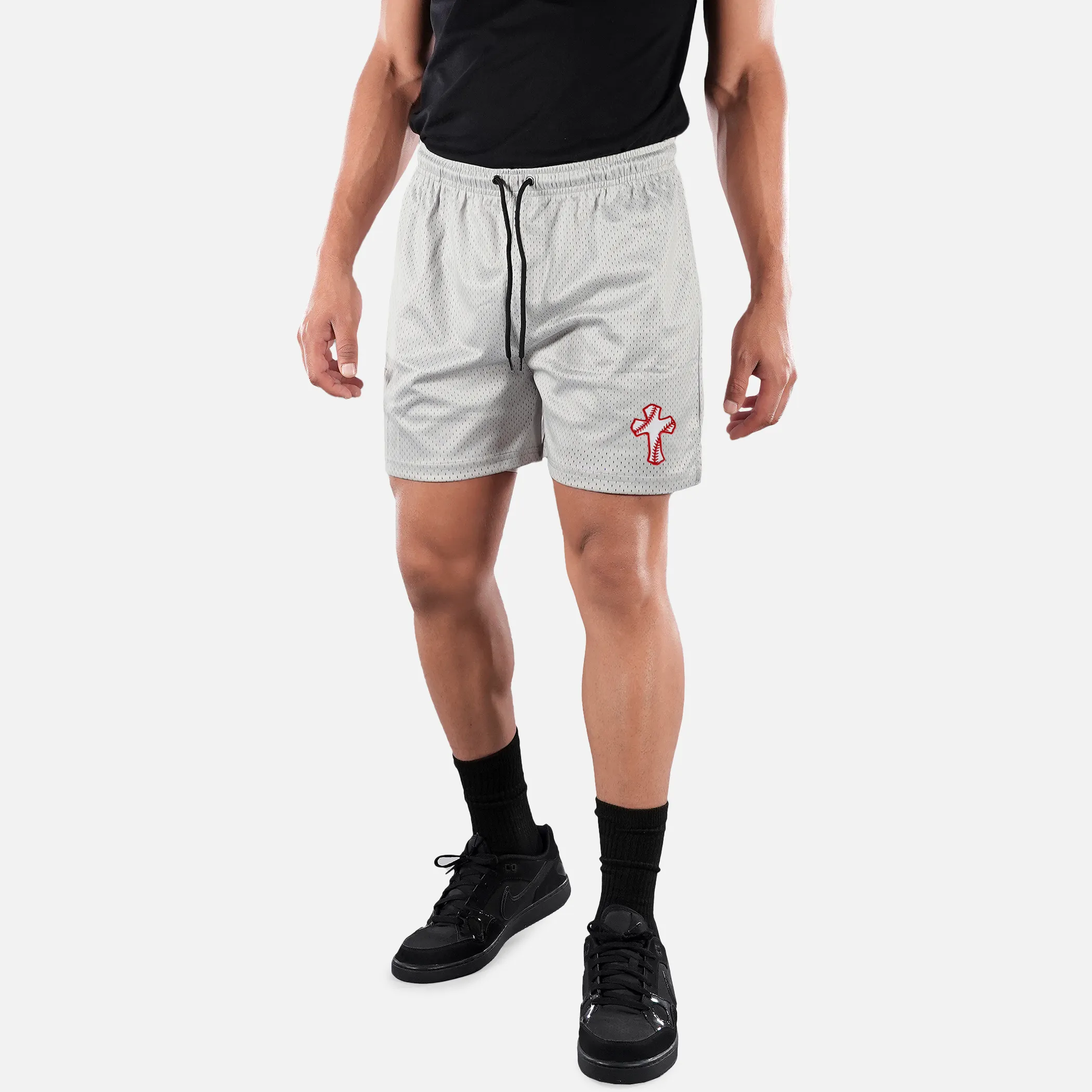 Baseball Cross Patch Shorts - 7"
