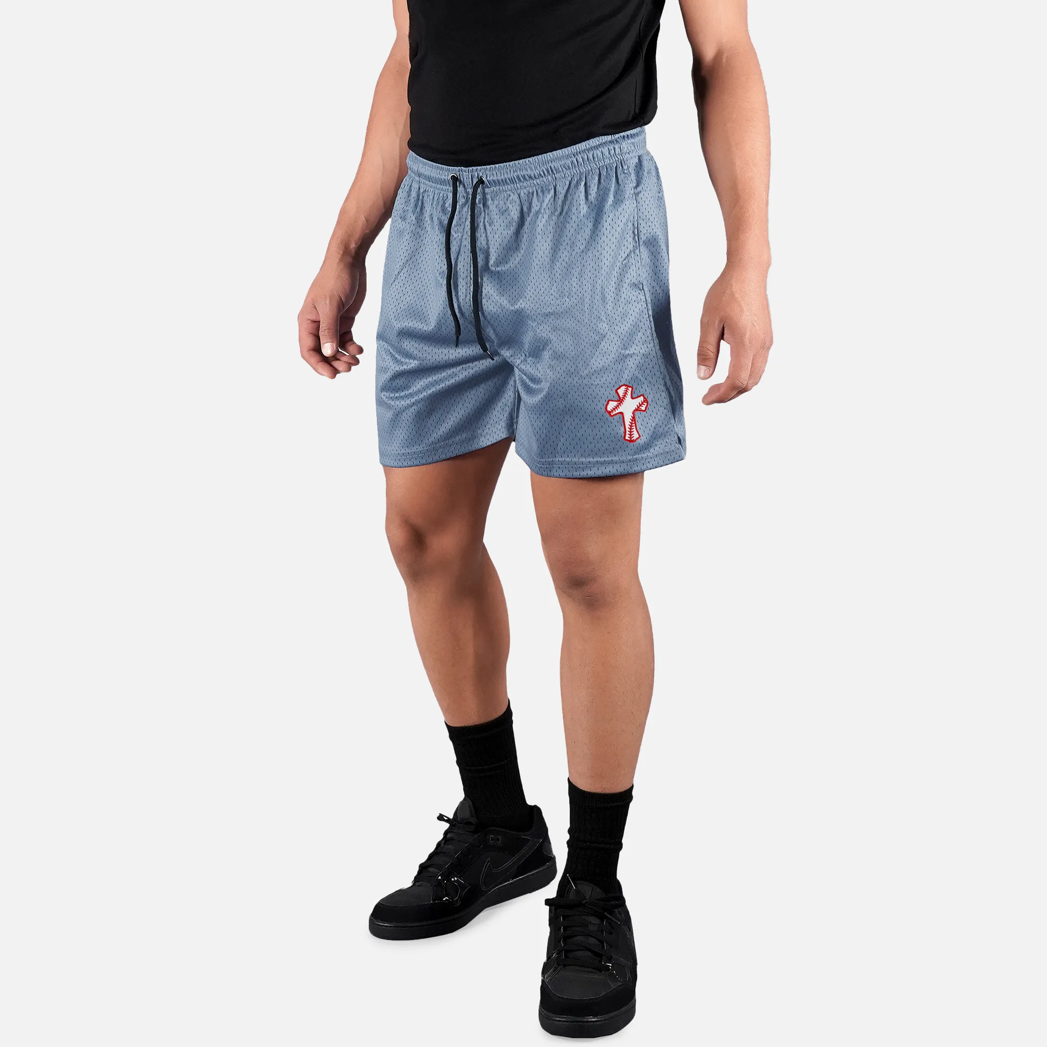 Baseball Cross Patch Shorts - 7"