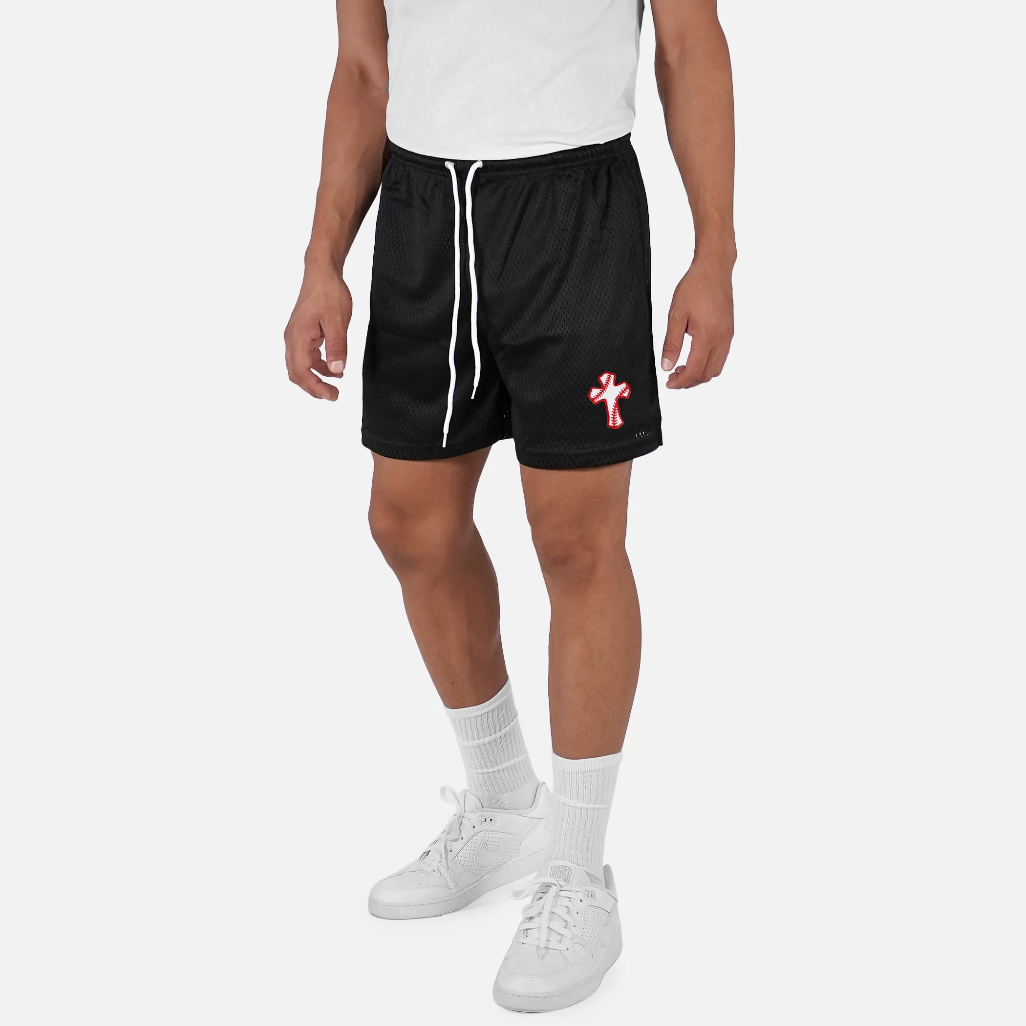 Baseball Cross Patch Shorts - 7"