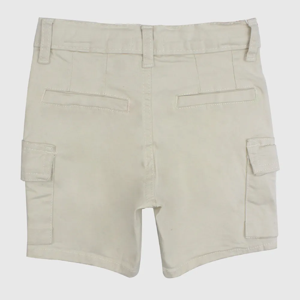 Beige Gabardine Shorts