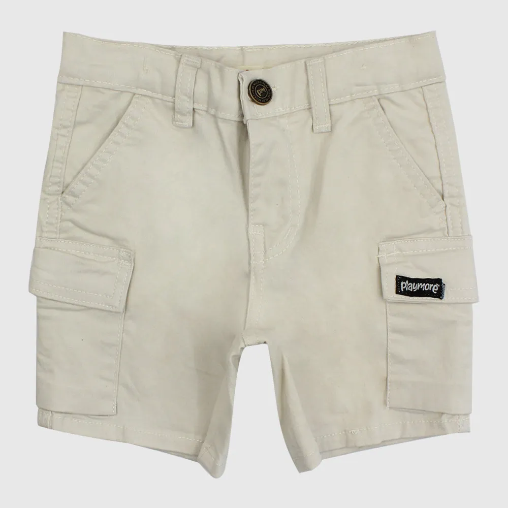 Beige Gabardine Shorts