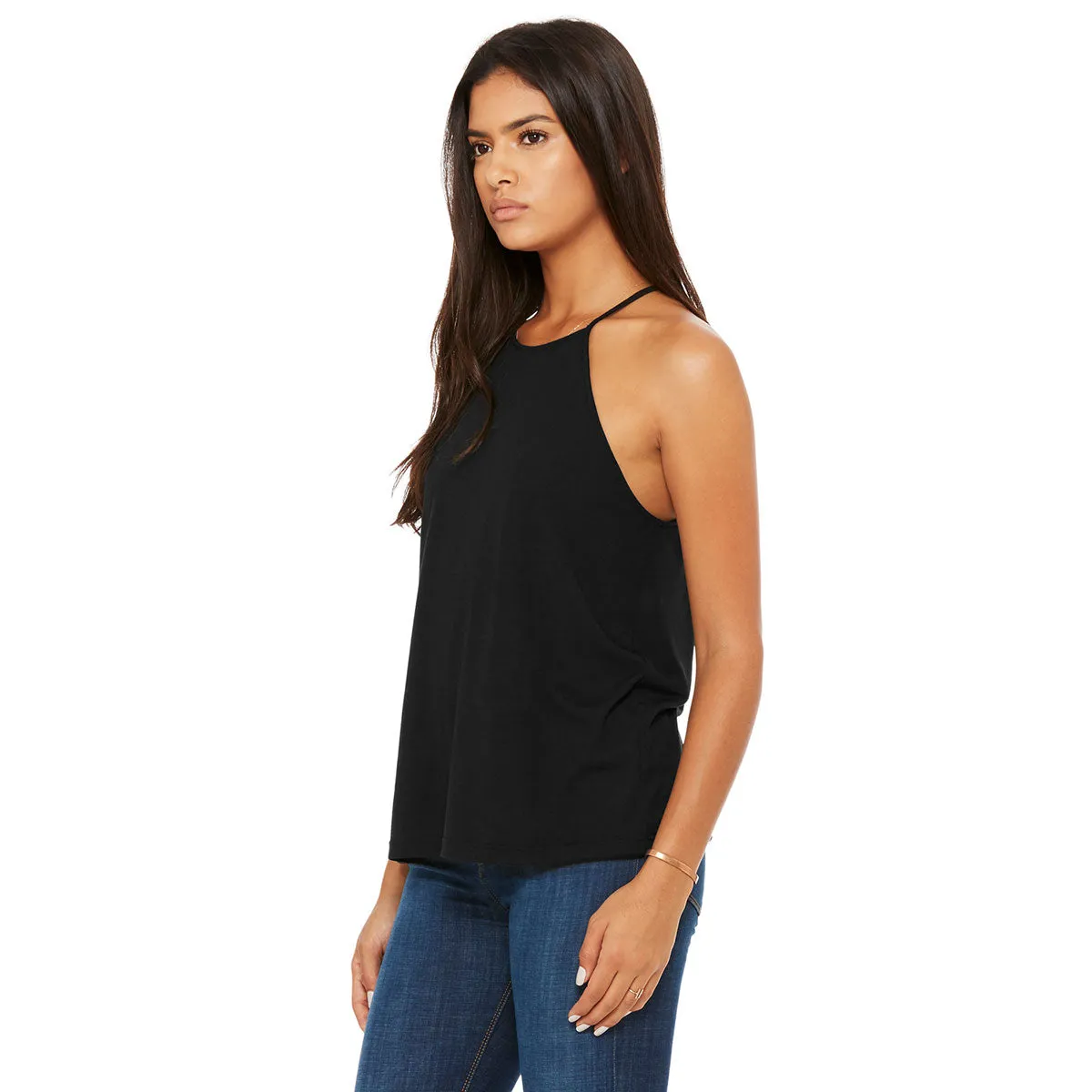 Bella   Canvas Women's Black Flowy High Neck Tank