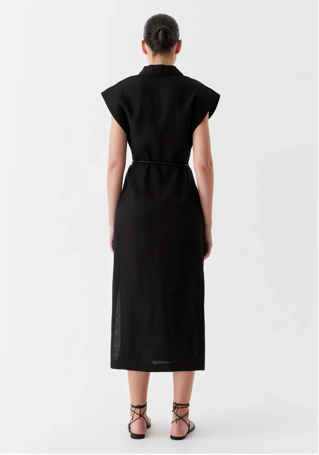 Belle Linen Dress - Black