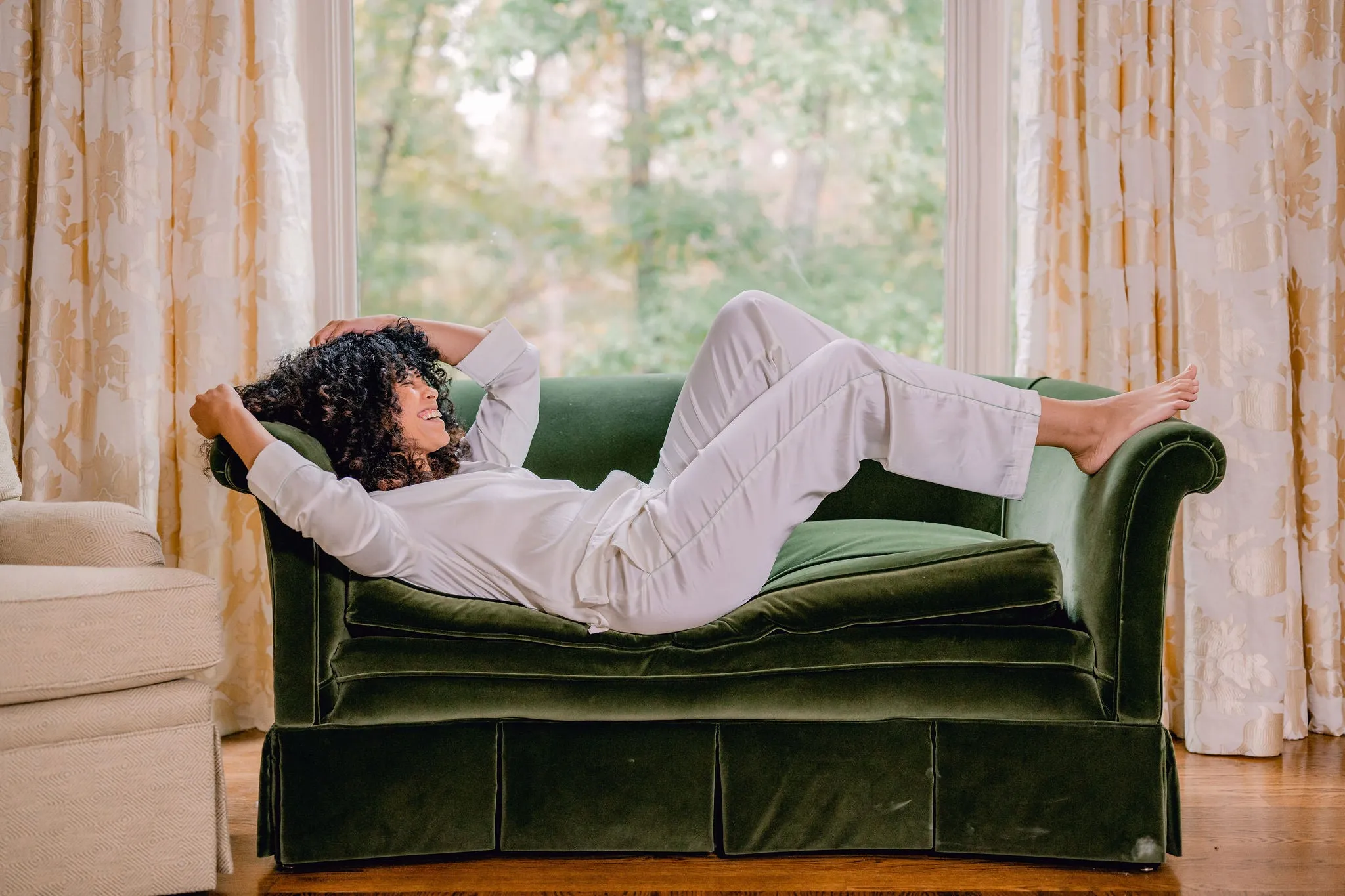 BIRDIE SATIN LONG PAJAMAS