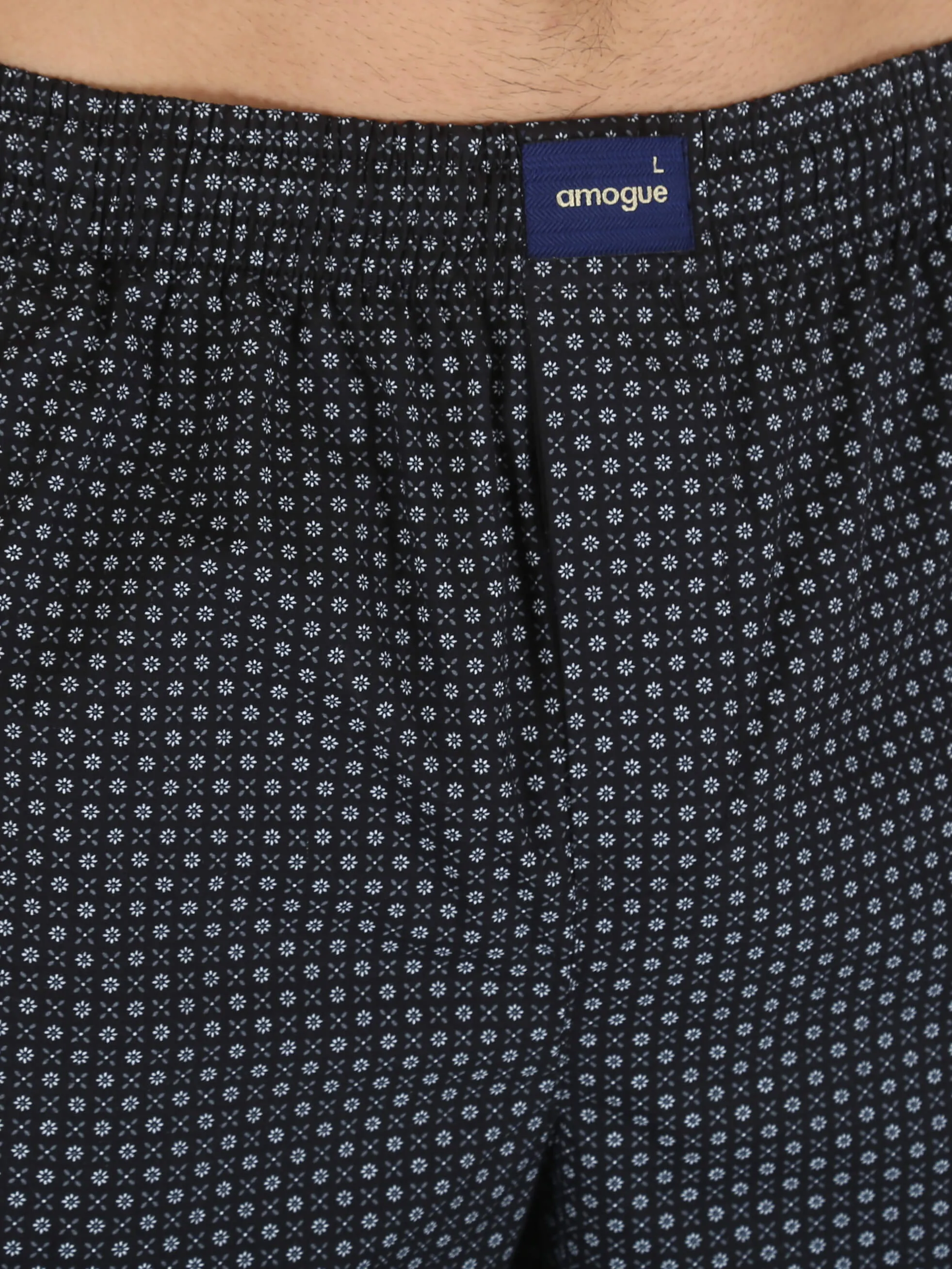 Black Busy Dotted Printed Pure Cotton Pajamas For Men