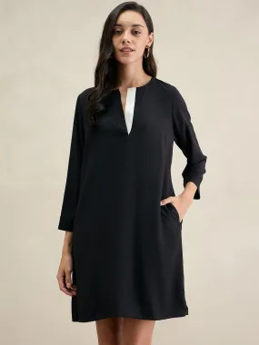 Black Knee Length Sheath Dress