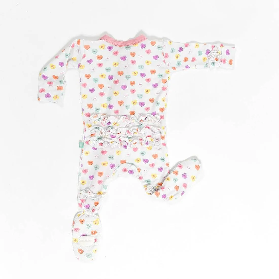 Candy Hearts Footsie with Ruffle