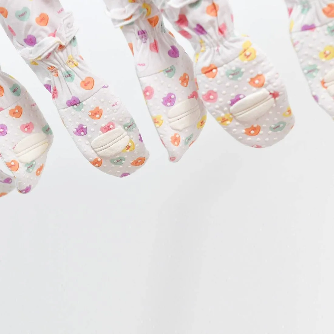 Candy Hearts Footsie with Ruffle
