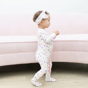 Candy Hearts Footsie with Ruffle
