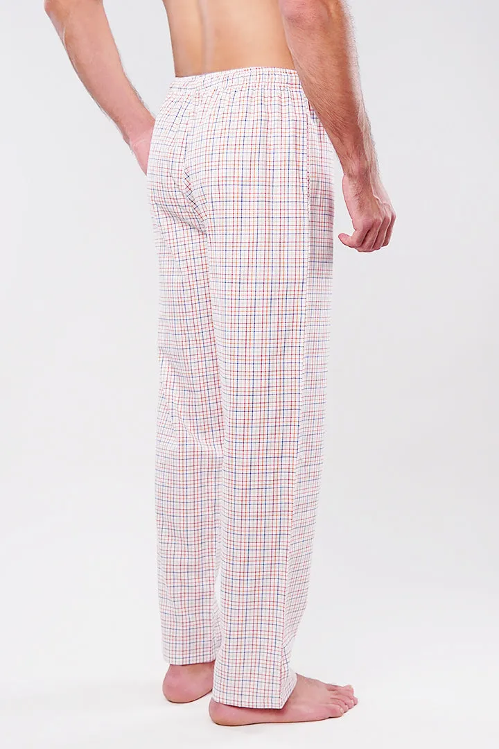 Check Woven Pajamas - White