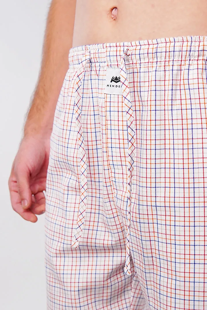 Check Woven Pajamas - White