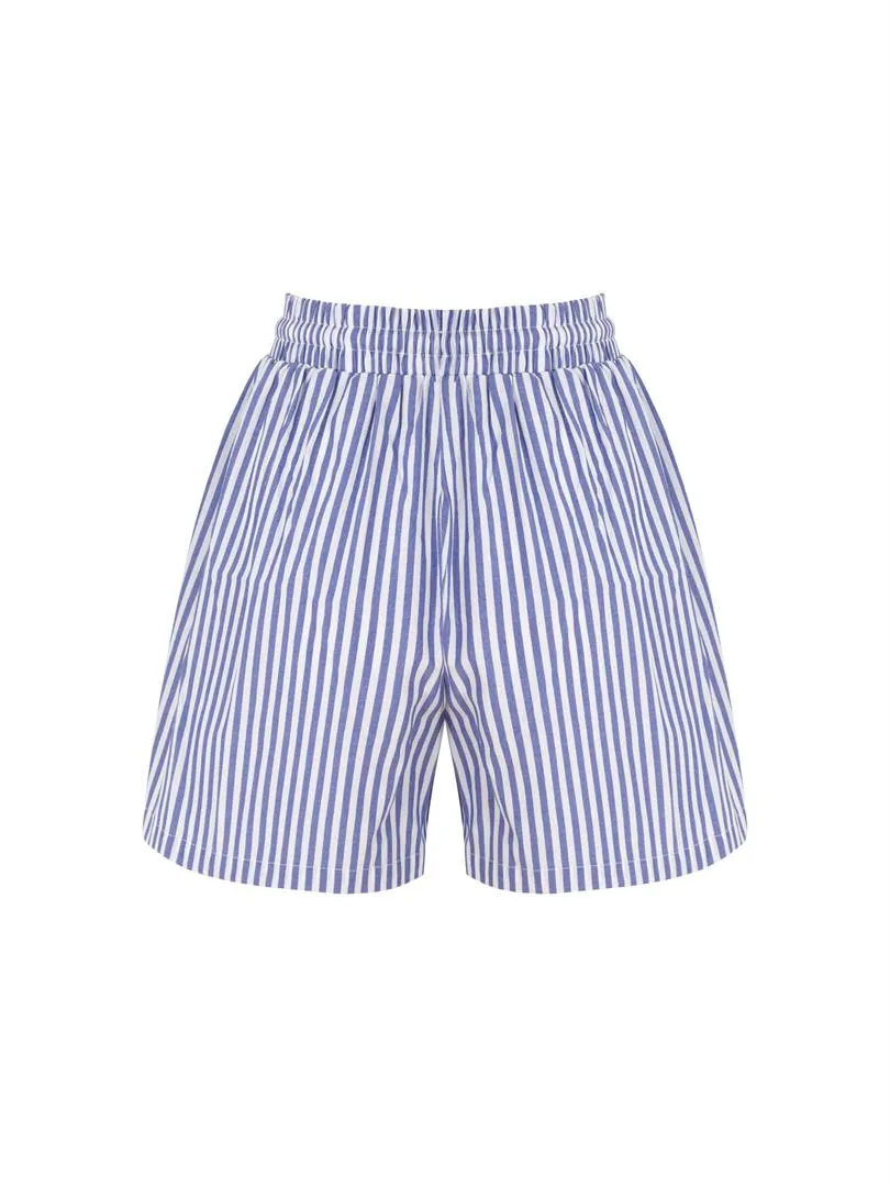 Cotton Shorts - Blue Stripes