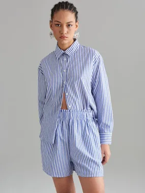 Cotton Shorts - Blue Stripes