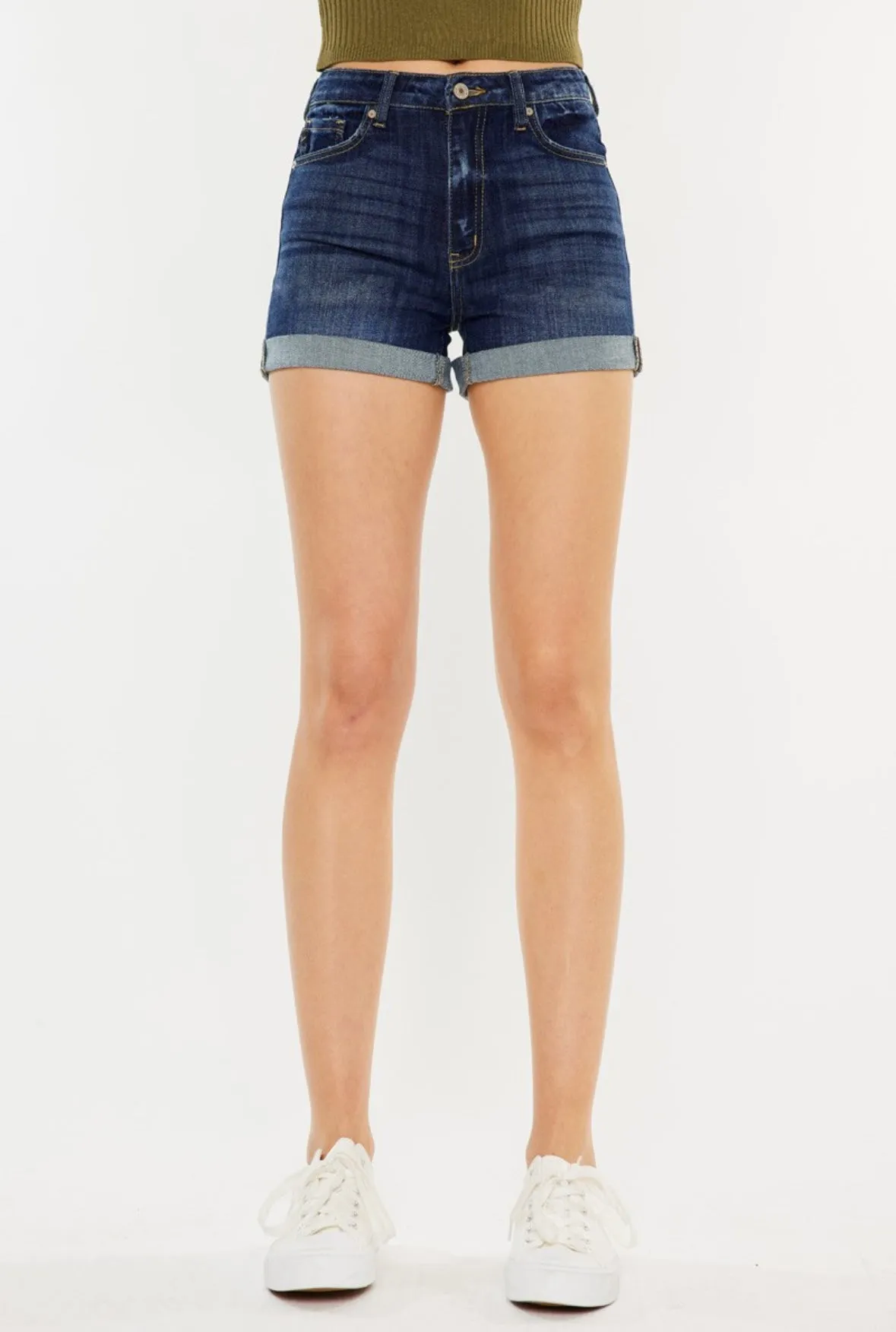 Dark Wash Kan Can Shorts