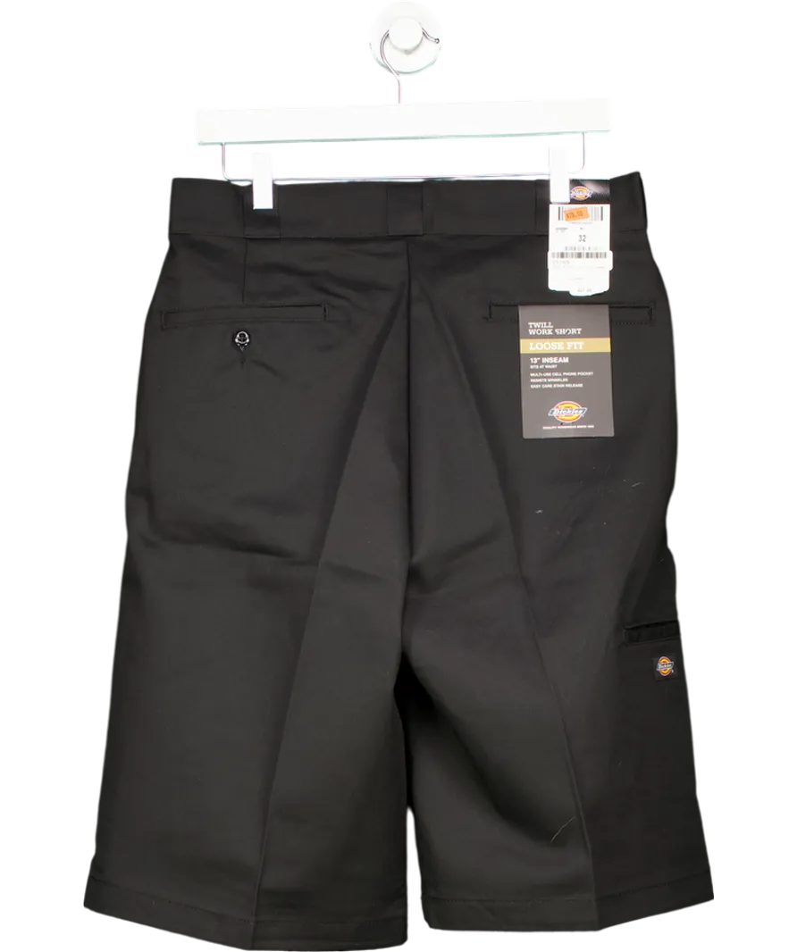Dickies Black Twill Loose Fit Work Shorts W34