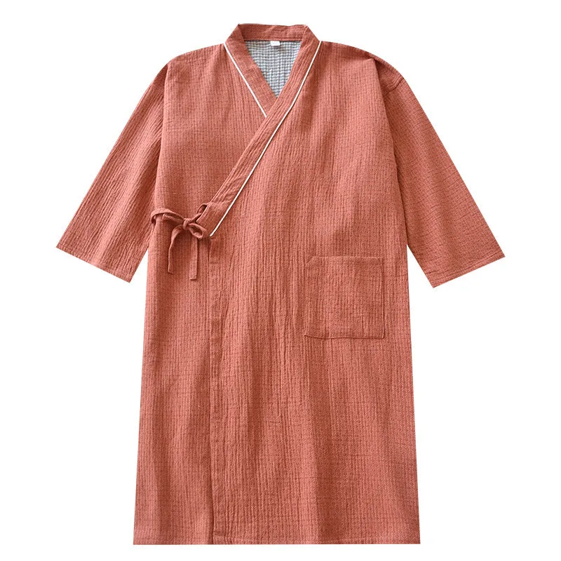 Double Gauze Cotton Pajamas Kimono Robe