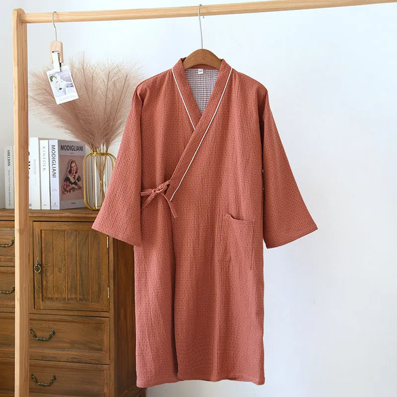 Double Gauze Cotton Pajamas Kimono Robe