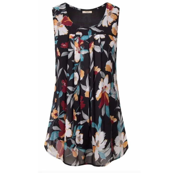 Double Layers Sleeveless Chiffon Tank