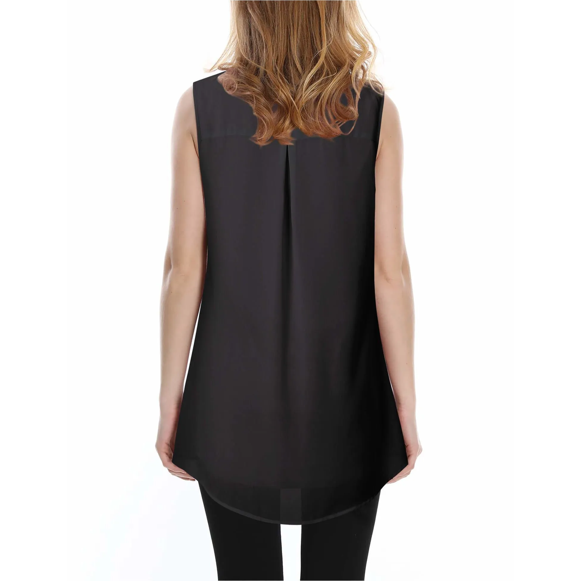 Double Layers Sleeveless Chiffon Tank