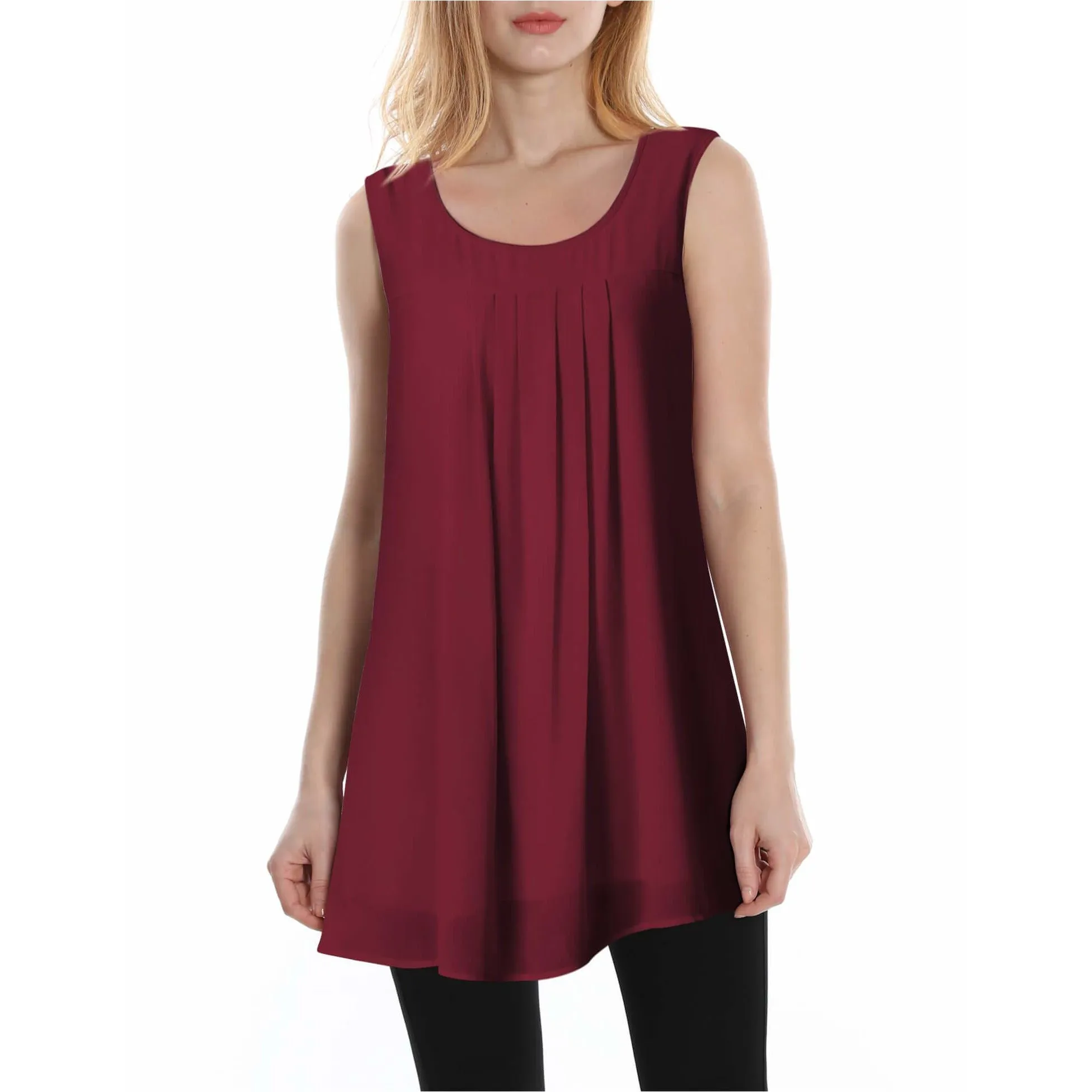 Double Layers Sleeveless Chiffon Tank
