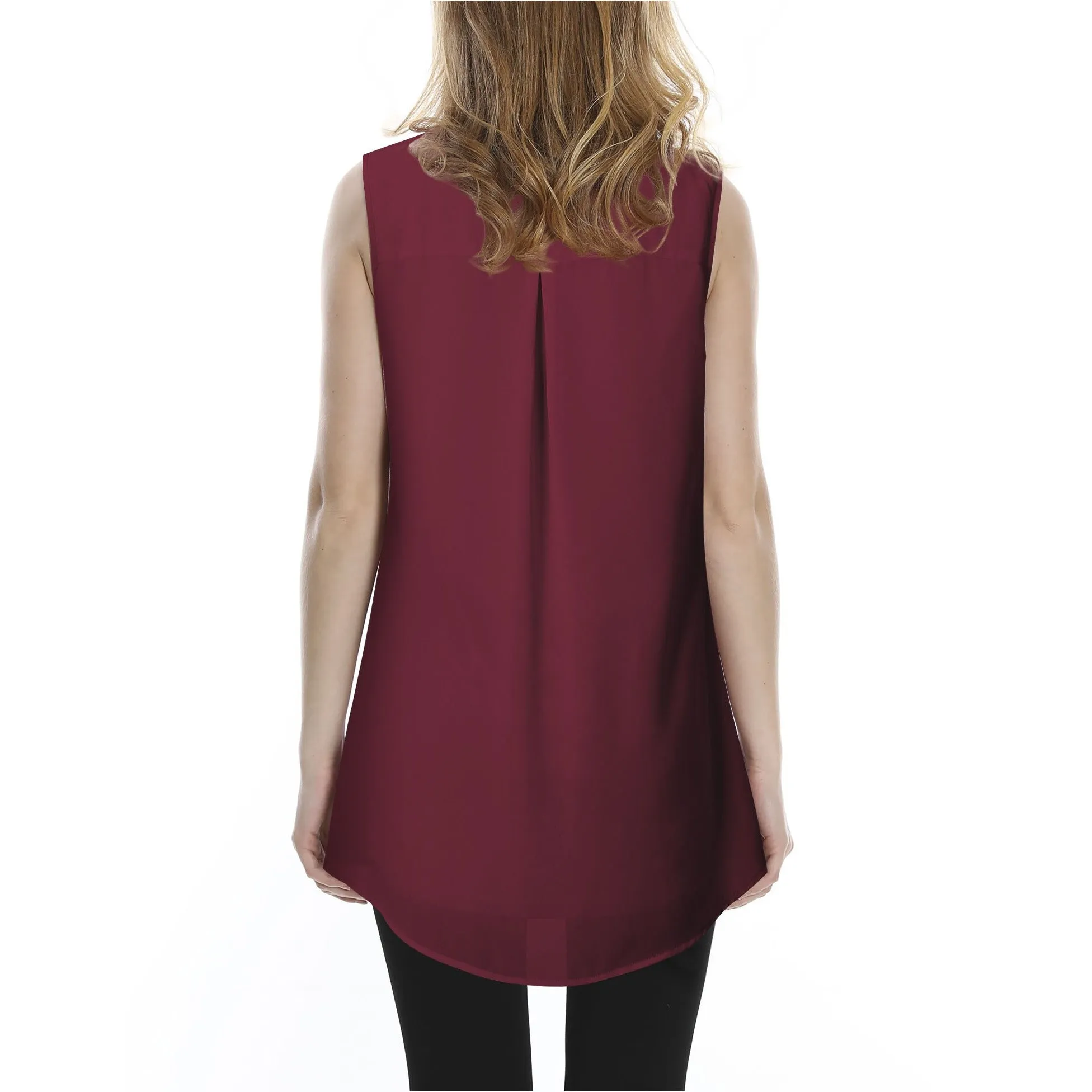 Double Layers Sleeveless Chiffon Tank