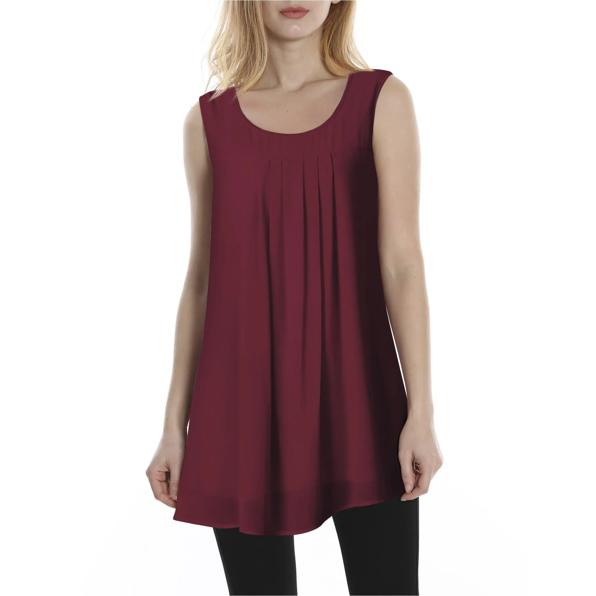 Double Layers Sleeveless Chiffon Tank