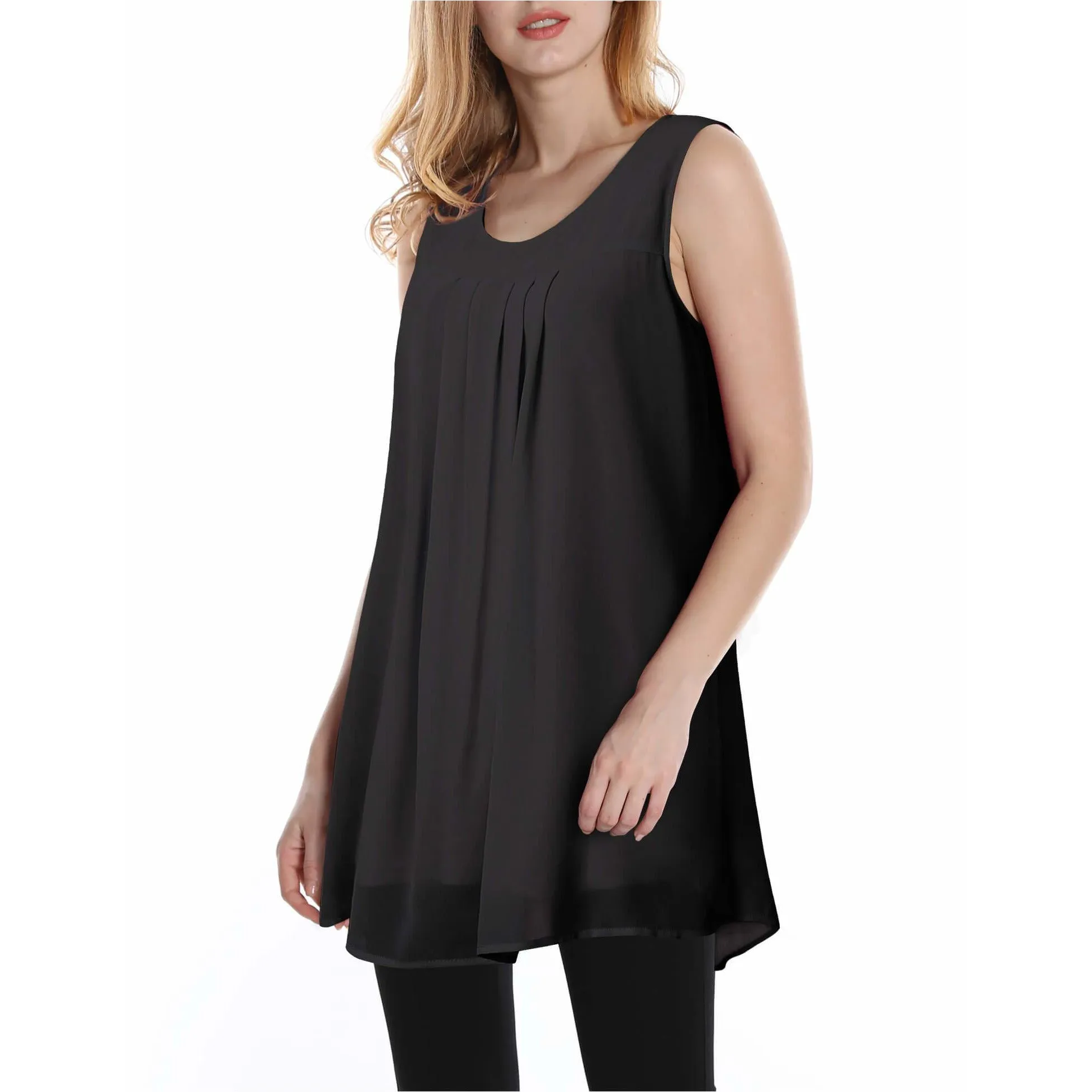Double Layers Sleeveless Chiffon Tank
