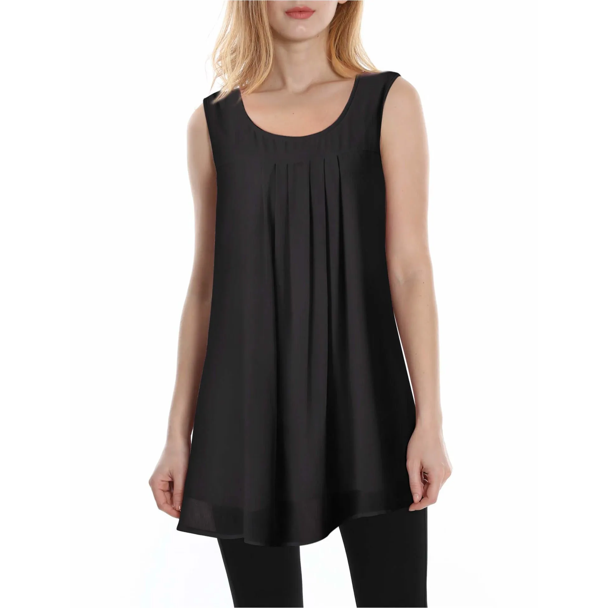 Double Layers Sleeveless Chiffon Tank