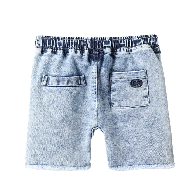 Dustin Cracked Soda Denim Shorts - Blue