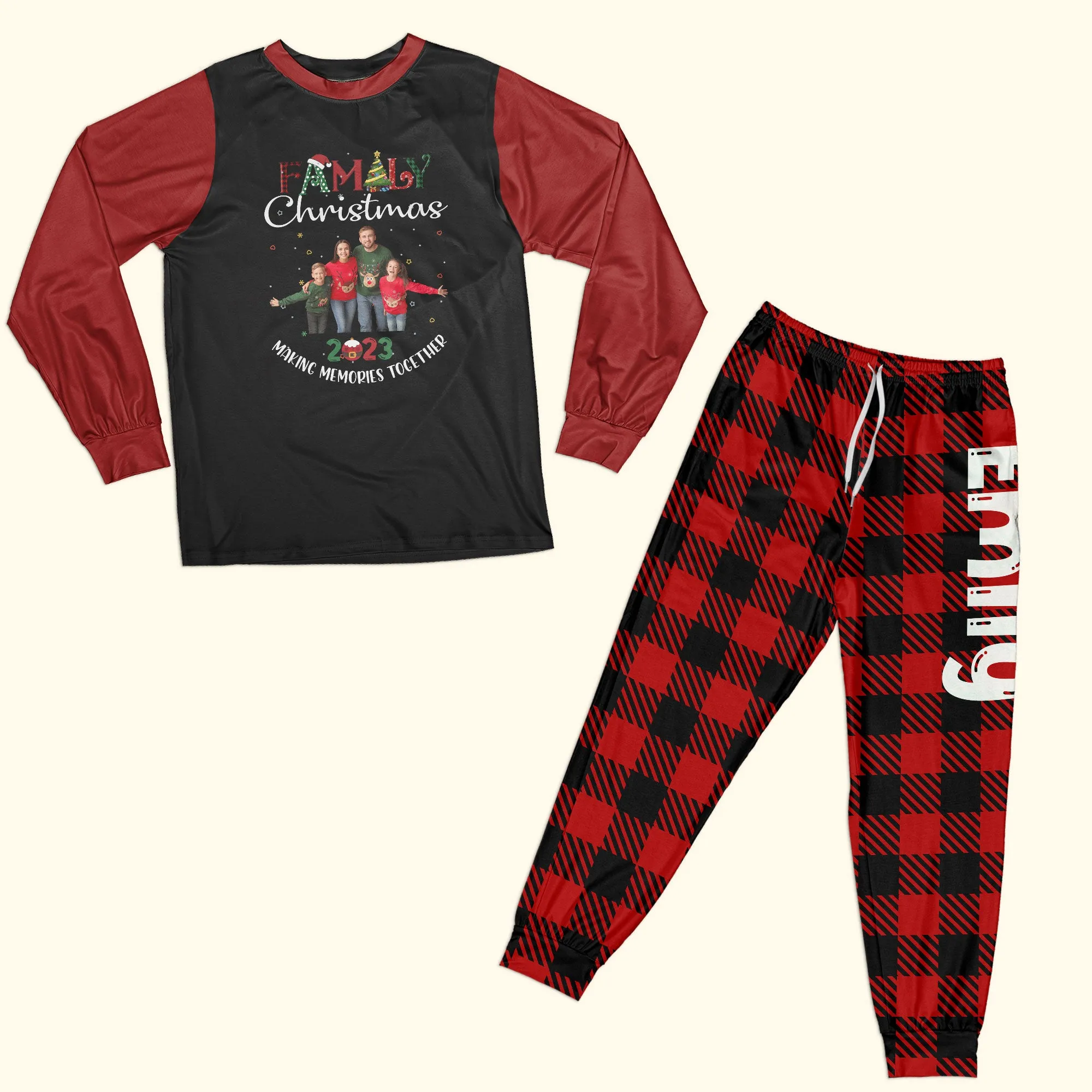 Family Christmas 2023 Making Memories Together - Personalized Photo Pajamas