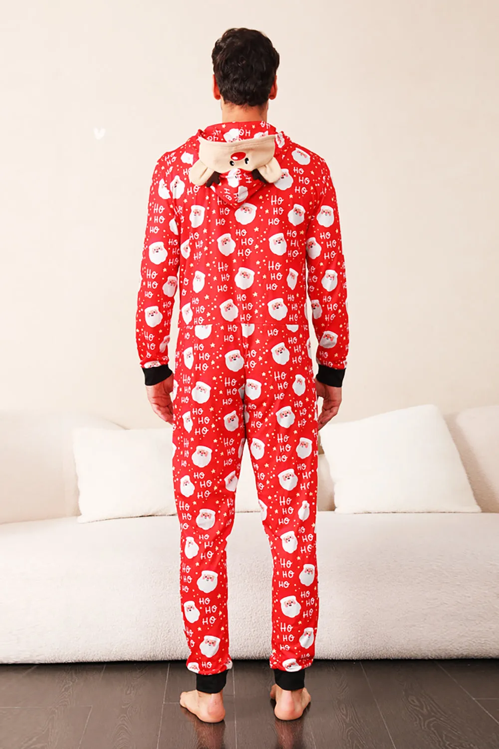 Family Red Christmas Claus Print Pajamas