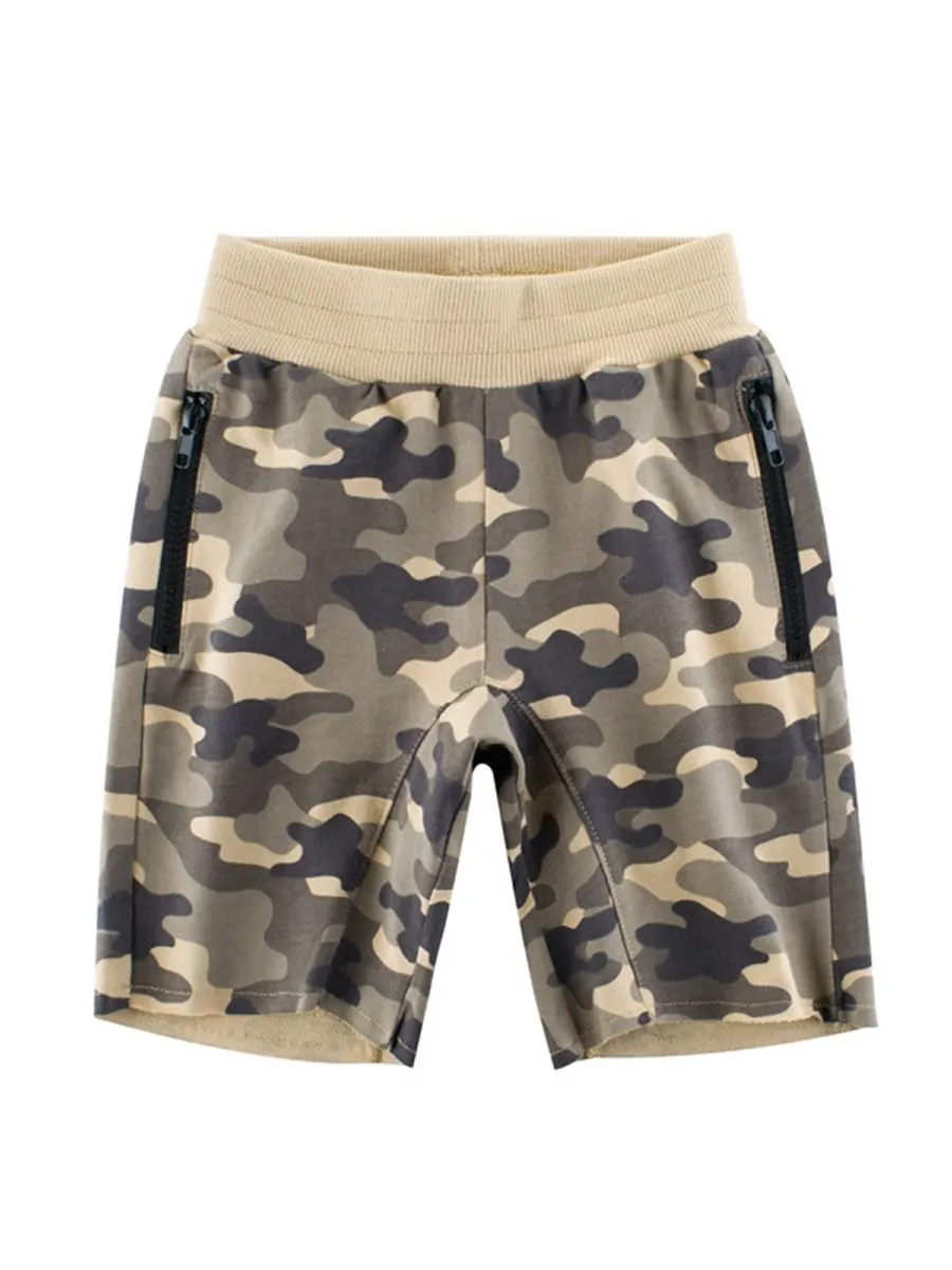 Fashion Camouflage Casual Shorts Big Little Boys Bottom