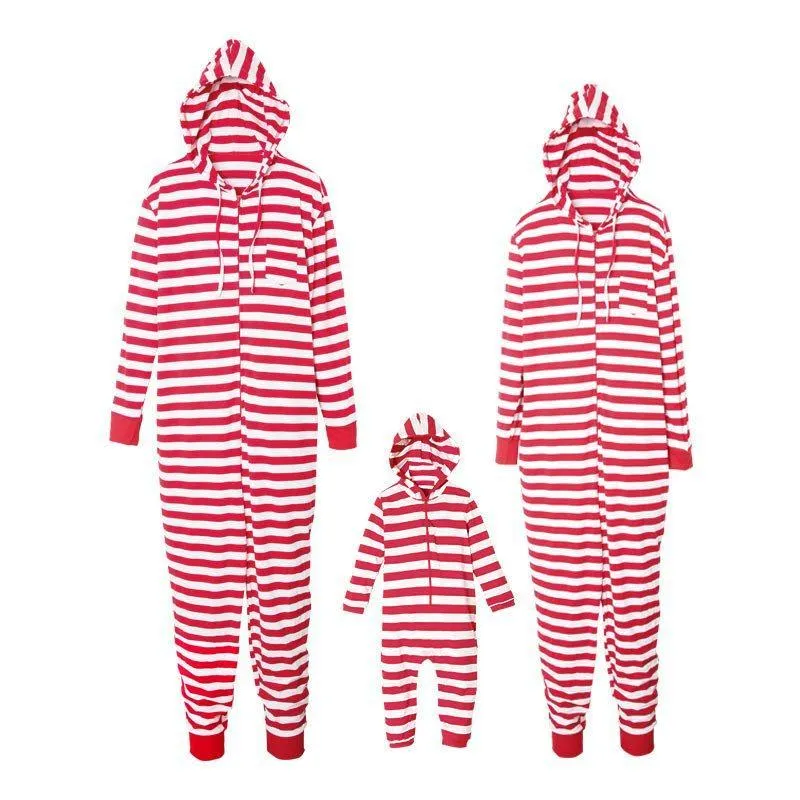 Fashion Red Striped Long Sleeve 2 Pieces Christmas Family Matching Outfis