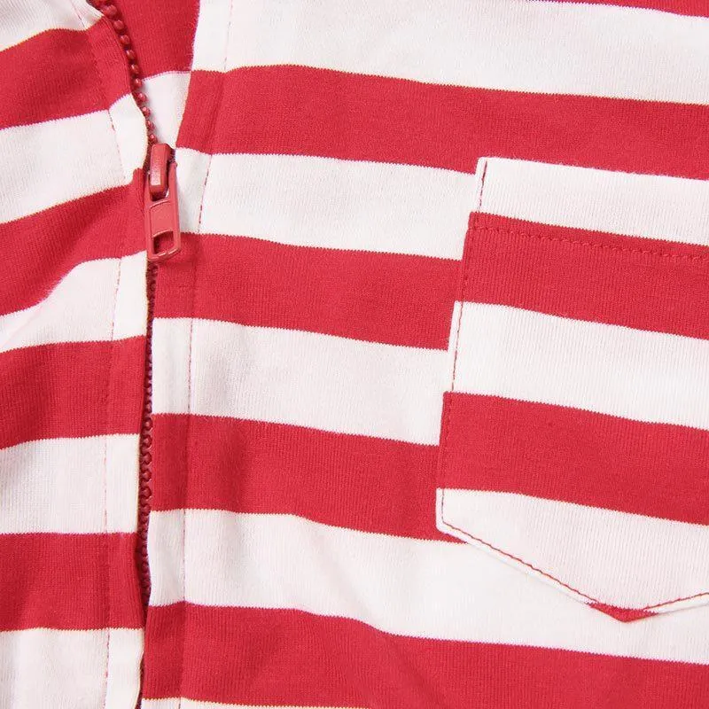 Fashion Red Striped Long Sleeve 2 Pieces Christmas Family Matching Outfis