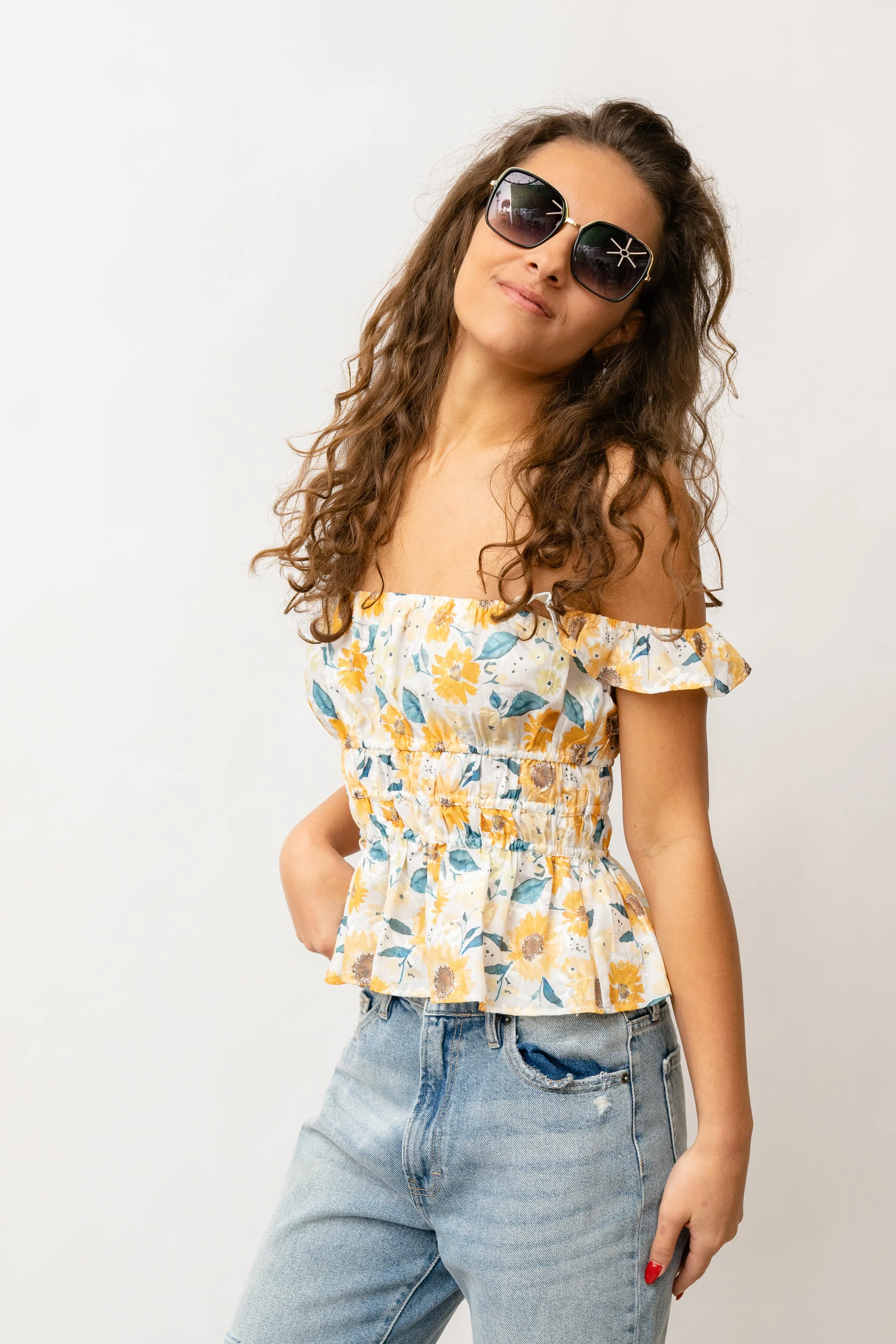 FLORAL FLUTTER TOP