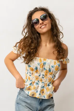 FLORAL FLUTTER TOP