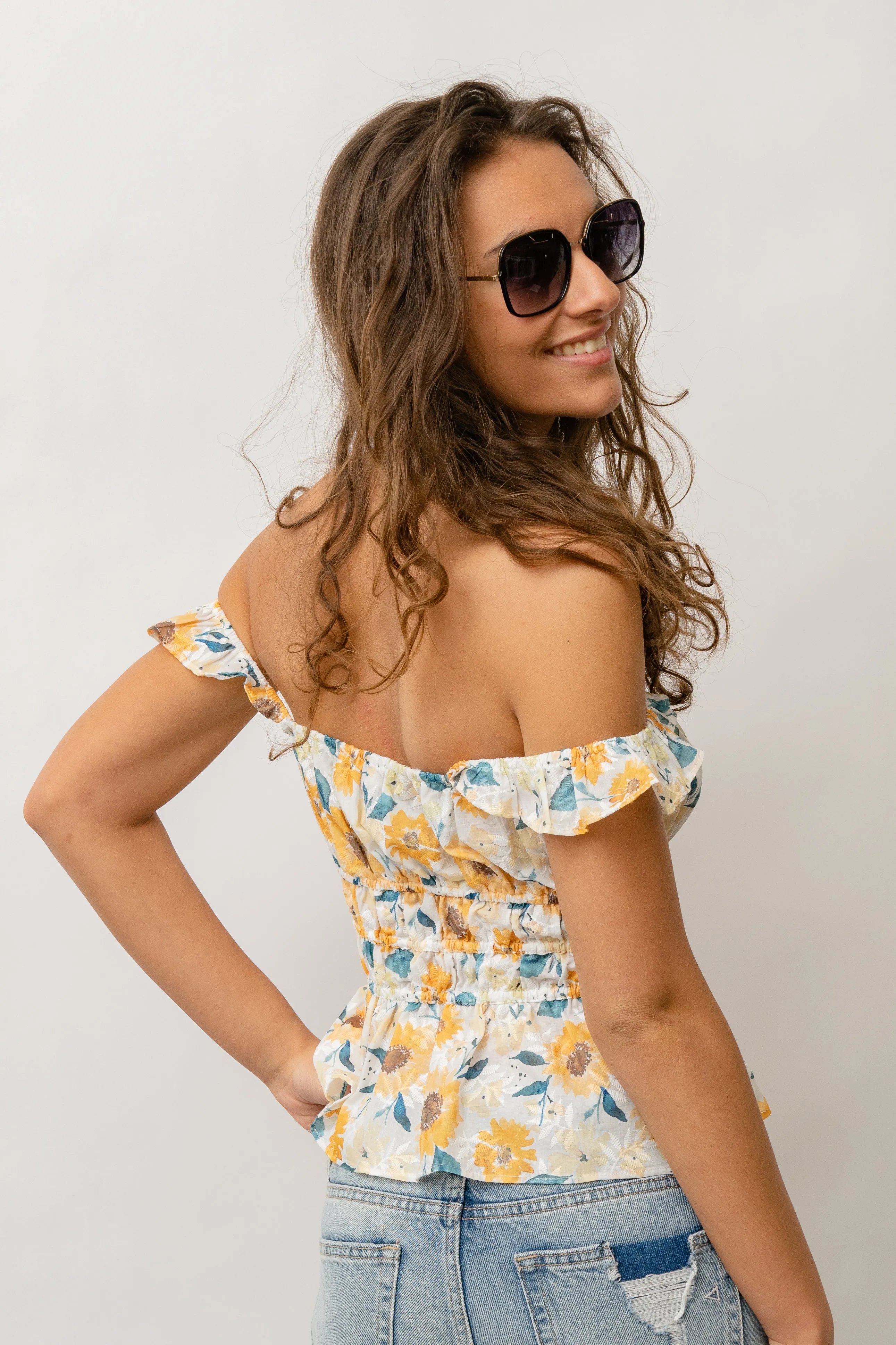 FLORAL FLUTTER TOP